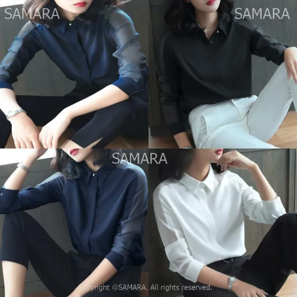 Qterra 특허브랜드 블라우스 긴팔 오피스룩 정장셔츠 여성셔츠