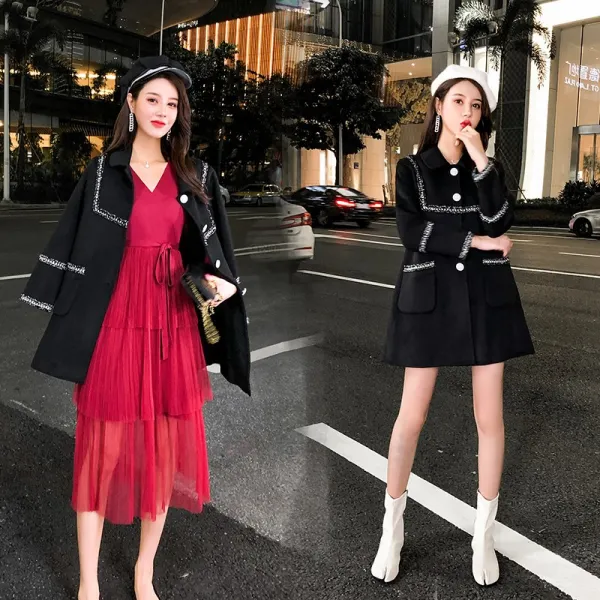 초록무역 해외배송 럭셔리 정장캐주어룩 장식 하프코트