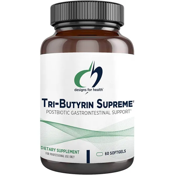 Designs for Health Tri-Butyrin Supreme-내장 결장 + 지원을위한 획기적인 '포스트 바이오 틱'부티레이트, 단일상품, 단일상품