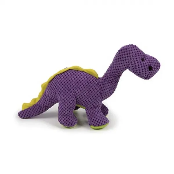 Godog 고독 반려견 장난감 미국 직배 Dinos Bruto 체커 Squeaker Dog Toy 씹는 저항성 내구성있는 플러시 부드러움 터프 강화 솔기 자주색 대형, 1개