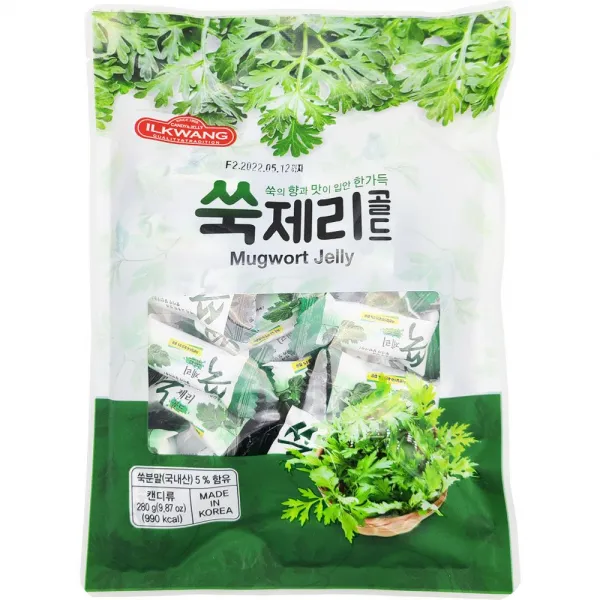 일음샵주_쑥젤리 골드 280g x 5봉(반박스) 후식젤리 업소용캔디 후식카라멜 대용량사탕 간식용젤리**em피, 령~*, 령~*