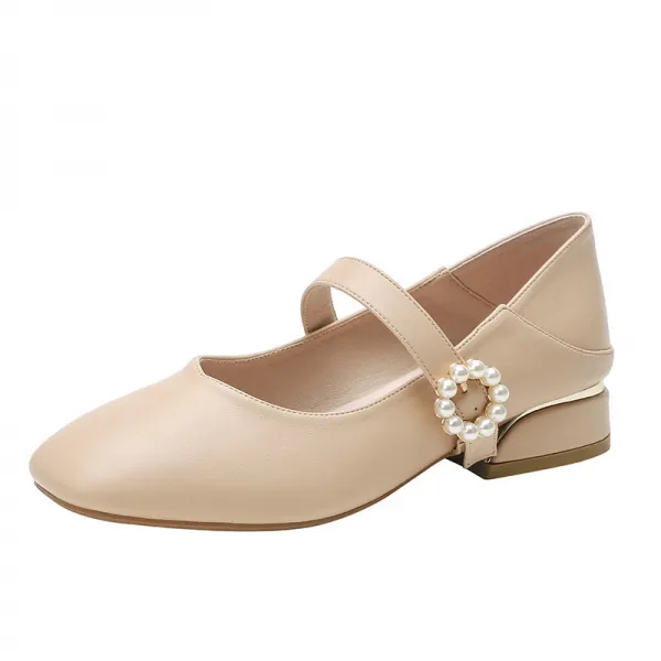 매리진 신발 할머니 신발 신상 네모난 저녁 신발 부드럽다 바람 낮다 굽 굵다 굽 선녀 신발