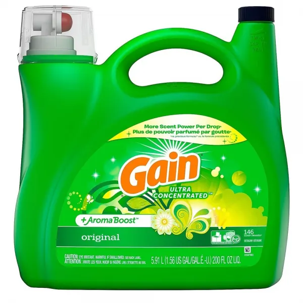 Gain High Efficiency Original Liquid Laundry Detergent 게인 오리지널 고농축액상 세탁 세제 5.91L 1팩, 1팩, 5.91L