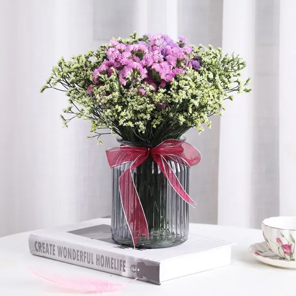 윈난성 잊지 마세요 나는 생화꽃 꽃꽂이 말린꽃 프리저브드꽃다발 실내 진열 풍건 진짜 하늘에 별이 가득하다 꽃병 라이트 보라색 _ 핑크 _엘로 크리스 말린꽃 가방