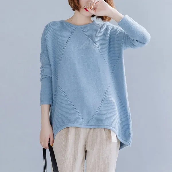 플랜글로벌 여성 격자 무늬 롱 니트cth