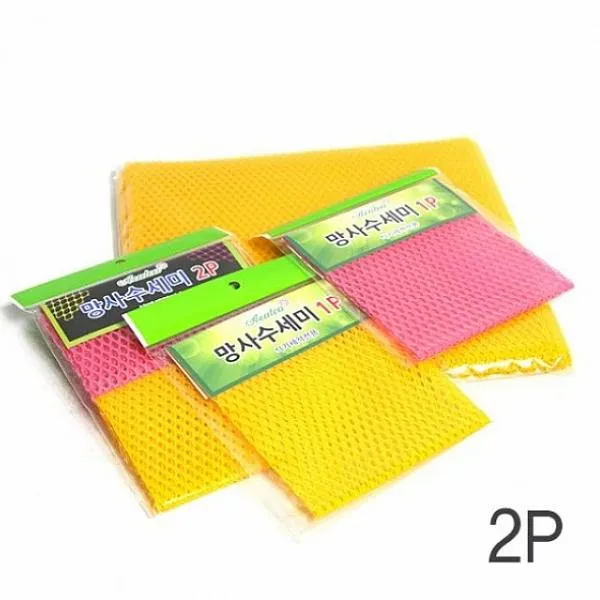 정원에핀국화 마로 망사수세미2P3030 색상임의배송 설겆이 행주 걸레 수세미, 1, 1