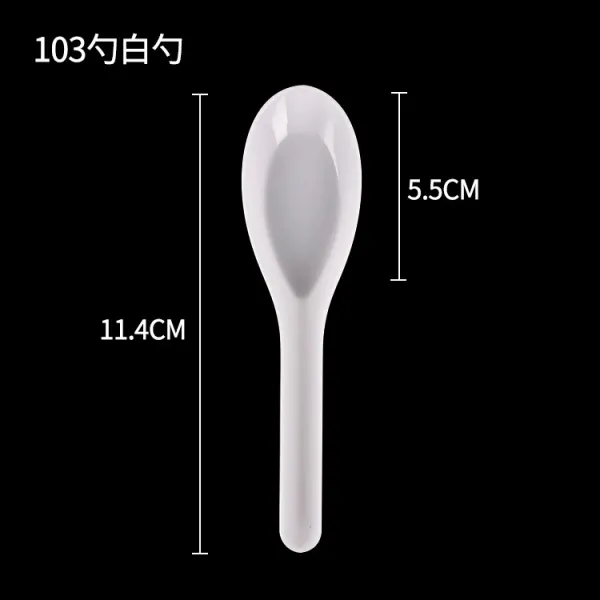 디저트 스푼 물과일 건지다 프리치티 단독 가방 룩 미니 사이즈 PP 비닐 작은 숟가락 테이크아웃 국밥 긴 국자 자루, 103 흰국자 3000 개