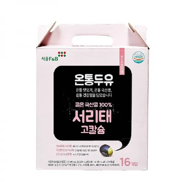 [온통두유] 국산콩 서리태 두유 고칼슘 190ml*48팩, 단일옵션