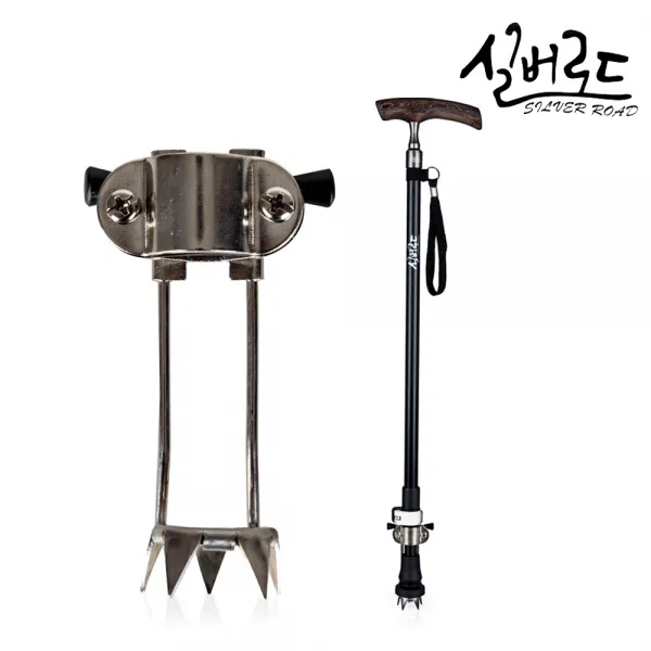 실버로드 보행보조 빙판길 미끄럼방지 지팡이 아이젠, 1개