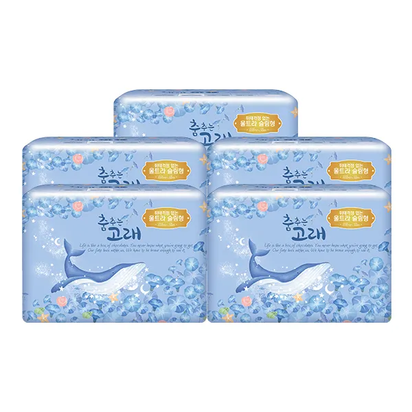 춤추는고래 슬림 대형 20p X 5팩 총100매 생리대 20매