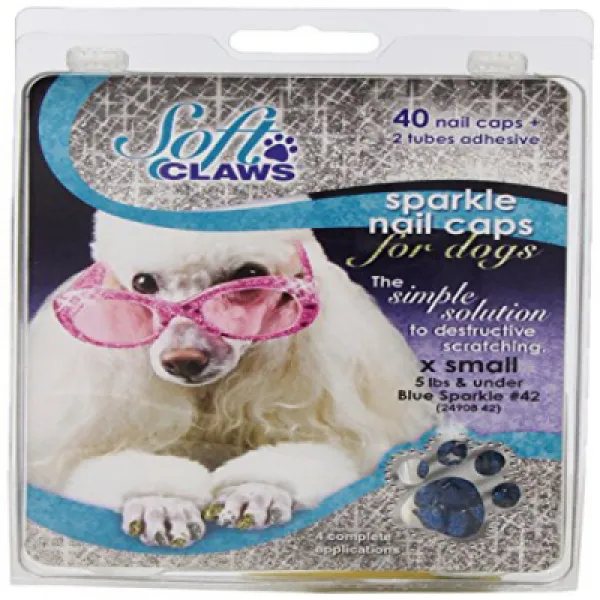 Canine Soft Claws Nail Caps X-Small Blue 송곳니 소프트 클로 네일 캡 X- 스몰 블루, 1