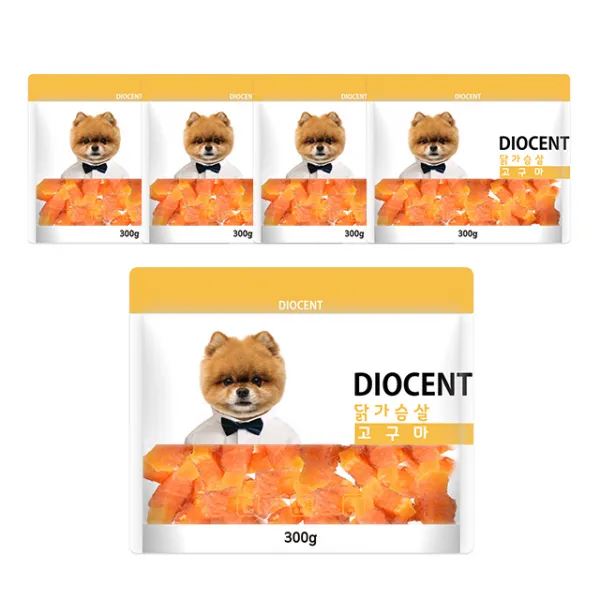 디오센트 원재료100% 안전한간식 300g14종 강아지간식, 1set, 01_닭가슴살 고구마 300g5EA