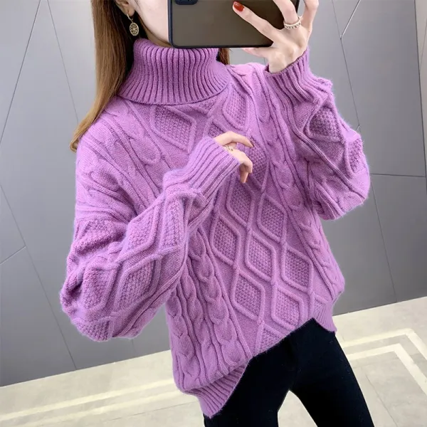 Jan.14 474번 하이넥 니트 여동통 통 넓은 아웃핏 여장겨울 시즌 대박 이너 여 추동Z