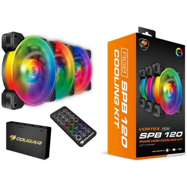[해외] COUGAR사례 팬 VORTEX RGB SPB 120냉각 키트 RGB팬보르 텍스 프레임 채용마더 보드 RGB 같은 기간, 단일옵션