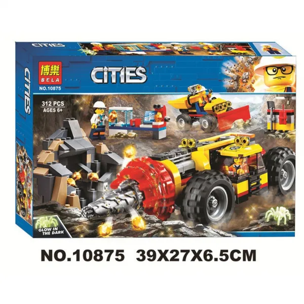 중국호환레고 시티 광산 공사장 보물탐험본부 60188 드릴 중국 블럭 베이지색