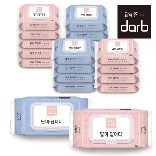 답이답이다 다용도 물티슈 캡형, 100매입, 20팩