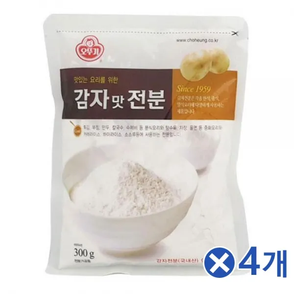 맛있는요리 감자맛 전분 300gx4개 식자재 감자녹말감자가루 감자녹말 감자분 감자전분 반죽첨가물 분말 식자재 식자재용 식자재유통 전분가루 전분요리재료 본상품