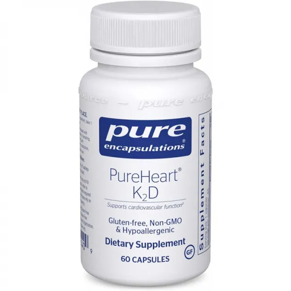 순수 캡슐화 - PureHeart K2D - 칼슘 항상성 및 심혈관 기능 촉진을 위한 저자극 보충제* - 60캡슐:, 1, 단일옵션