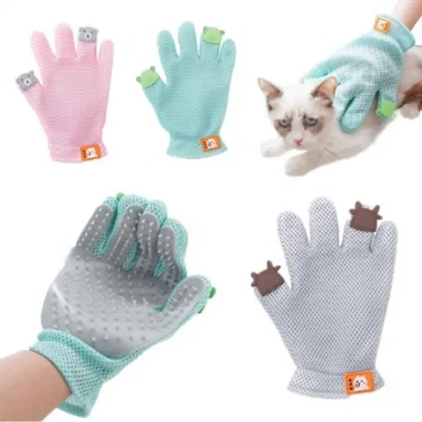 고양이 그루밍장갑 실리콘 죽은털제거 반려묘미용도구 Rvj + 90330ea 핑크