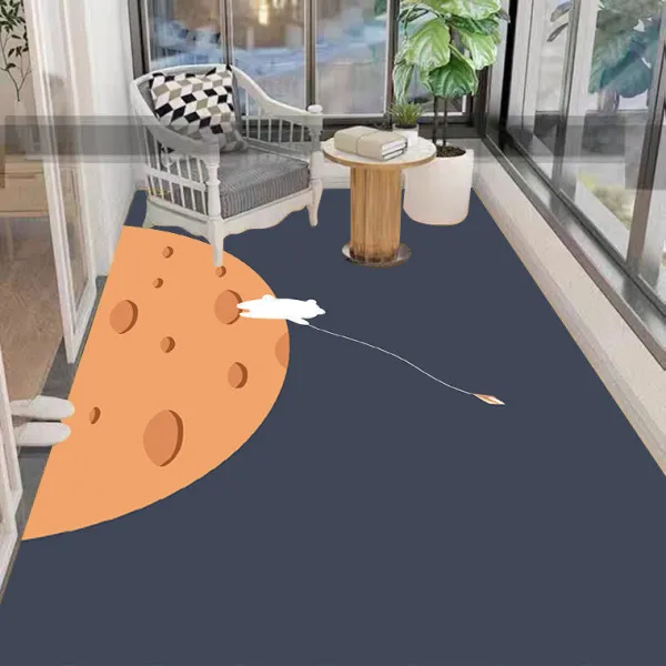 Korelan 깔끔한 가죽 카펫 만화 심플하다 거실 침실 주방 들어오다 깔개 재단 감면 세탁 닦다