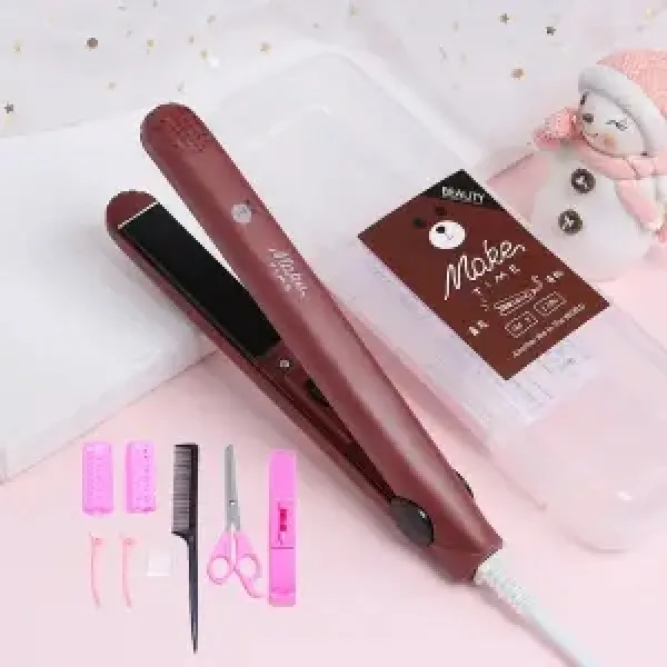 Dec.07 977번 학생 미니클립보드 여닫이 스트레이트 롤 투 헤어 속단추 앞머리말기 망신살빼기z 브라운 구 마모 토 1 + 8 수납 함 선물 