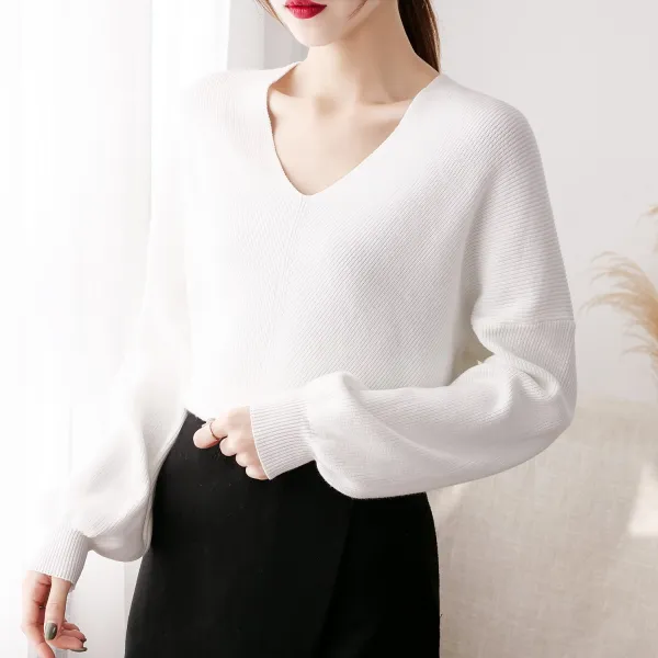 박시 초롱 소매 나태 오버핏 스웨터 야상 니트 여 2045 도톰