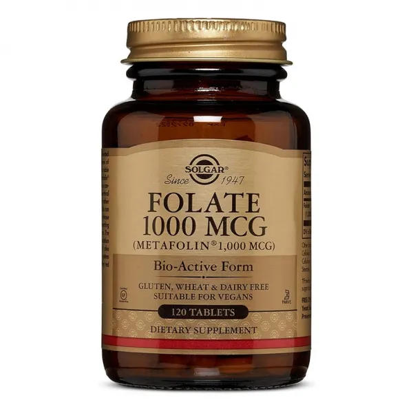 Solgar 솔가 3세대 활성형엽산 B9 1000mcg 120정(병당 약4개월) 임신준비영양제, 1mg, 1병