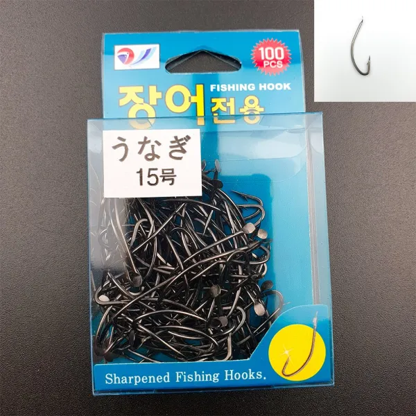 월척조구 장어전용바늘 우나기바늘 15호 100개입 덕용 대용량 벌크 국산 장어바늘채비낚시