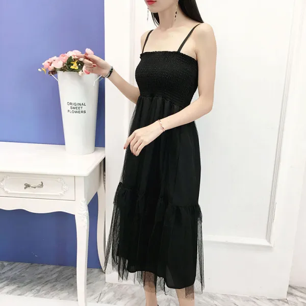 패션이루 샤 원피스 도트 나시 레이스 여름 여성 캐주얼 슬림핏