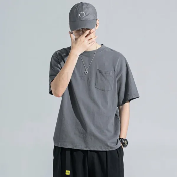 Kirahosi 남성 반팔 라운드 티셔츠 반소매 캐주얼 상의 69 Ac00zrz