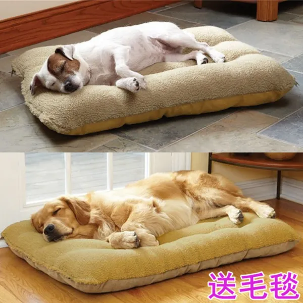 강아지 매트 가을 겨울 침구 패드 애견 탈착용 두꺼운 강아지 침대 애완 쿠션, A.옐로