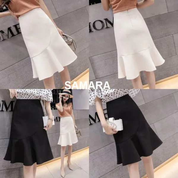 Qterra 특허브랜드 A4229 스커트 A라인 머메이드스커트 정장 프릴 랩