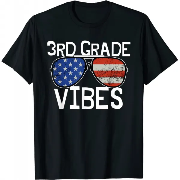 브랜드없음 학교로 돌아가기 3학년 Vibes 첫날 교사 남학생 T 셔츠