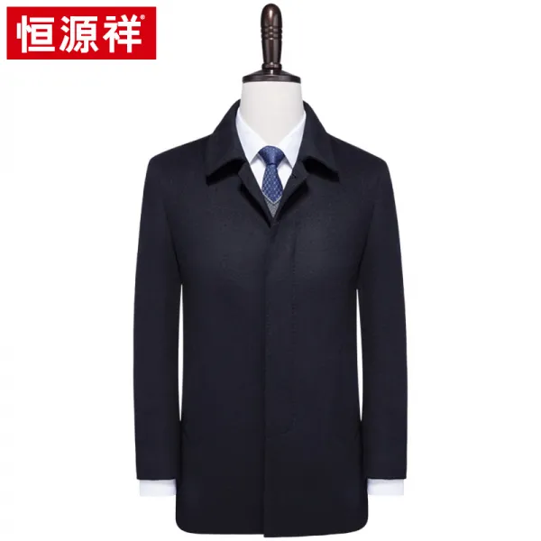 남자 가을 겨울 하프기장 울 코트 항원 상순 캐시미어 코트 남중장 2019 겨울 비즈니스 차이나