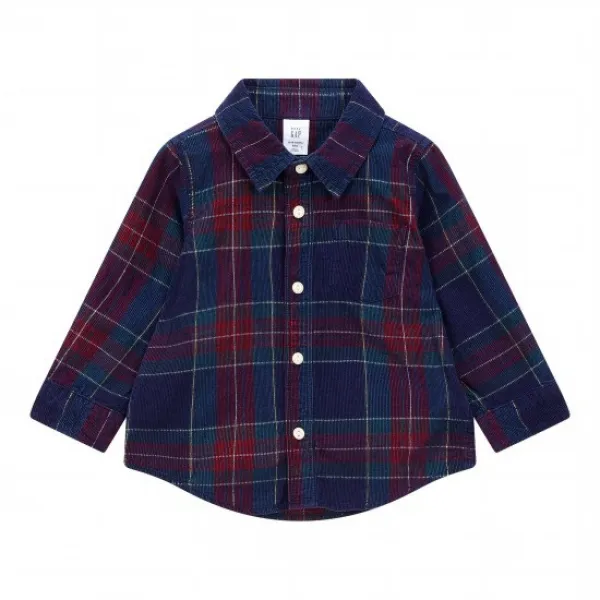 Gap Kids 베이비 남아 0 24개월 체크 코듀로이 셔츠 01p0000286103147