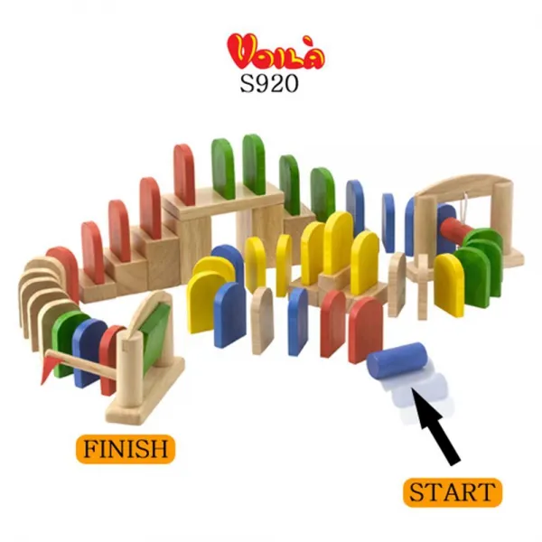 그룹활동 협동심 계단 블럭 원목도미노 유아교구 4세