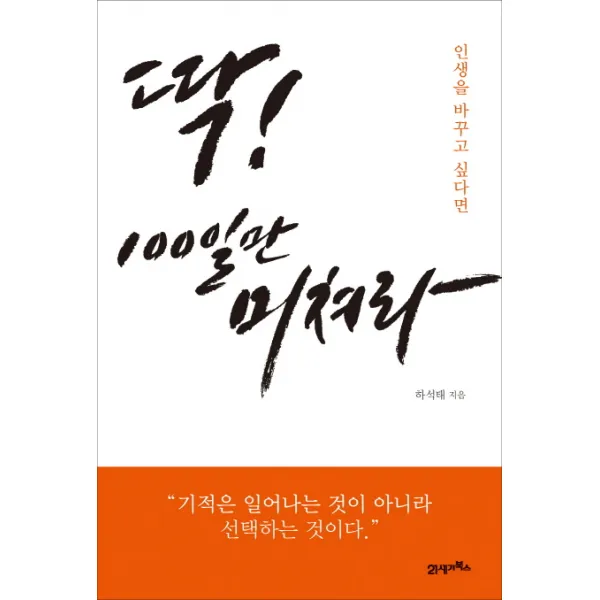 인생을 바꾸고 싶다면 딱 100일만 미쳐라:기적은 일어나는 것이 아니라 선택하는 것이다, 21세기북스