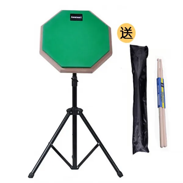 드럼 단련 팔인치 매트 메트로놈 세트 초보자 연습 매직기기 가정용 연습용 선반 . C02 그린색 세트 단풍 드럼스틱