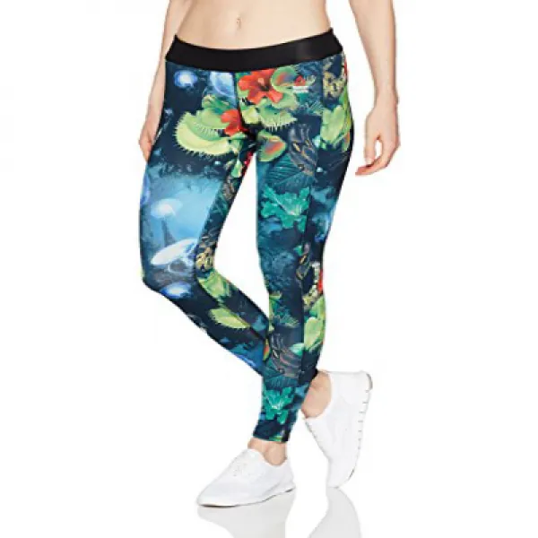 Reebok Women's CROSSFIT Reversible Hidden Jungle Chase Legging Small Black Reebok 여성용 CROSSFIT 가역적, 1