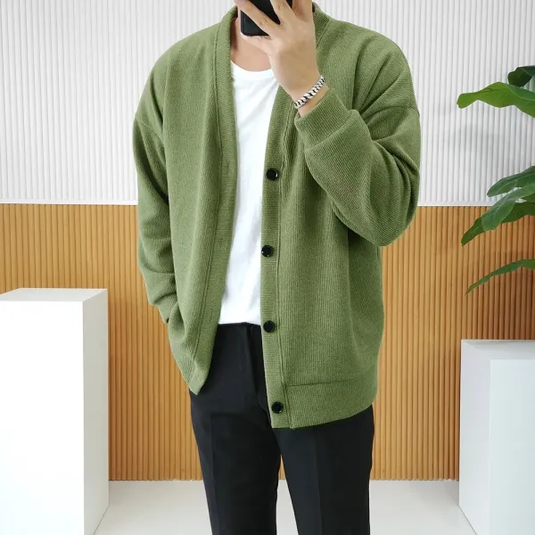로니제이 남자 드랍 루즈핏 무지 사계절 데일리 가디건