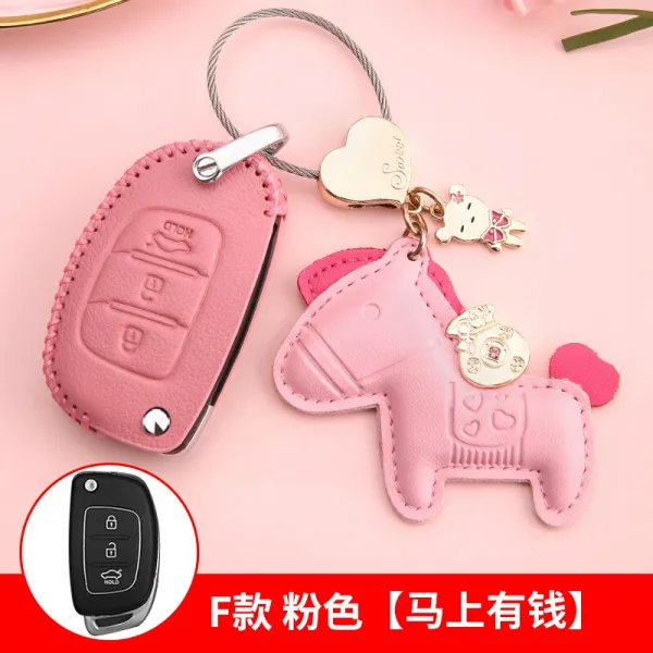 베 이 징 현대 카 라 움 열쇠 꾸러미 2018 호 랑 동 레 나 명 트 위 에 너 브 이 랜 트 웨 이 즐 기기 ix25 소 십중팔구 자동차 키 홀더 여 F - 핑크 - 가방 + 마 송 번호 패