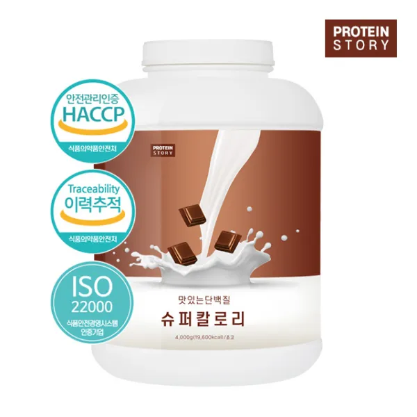 프로틴스토리 슈퍼칼로리 4kg 초코 살찌는 체중증가 게이너보충제, 1개