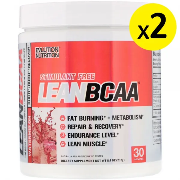 [미국직구]EVLution Nutrition 각성제 없는 순 BCAA 지방 연소제 지구력 회복 근육 강화 수박 8.4oz(237g)(Discontinued Item) 2개, 상세설명참조