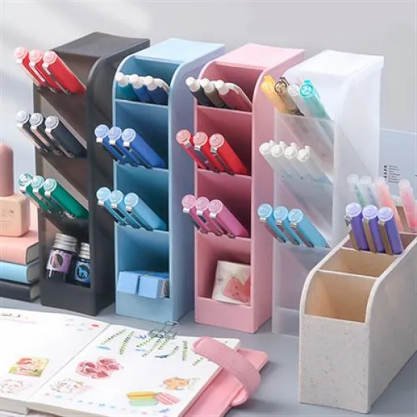 연필꽂이 크로스형 필통 인스 문구 수납함 창의적이고 사랑스러운 멀티 데스크탑 소녀심초등학생 레드레드 키즈 대용량 4칸 경사 라지 사이즈 17 오버사이즈 무인도 블랙 2개