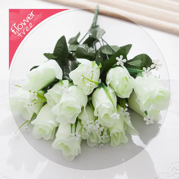 감성인테리어 예쁜 조화 모음 180종 / 플트 조화꽃 B B16.쁘띠안개봉장미부쉬 50cm 크림