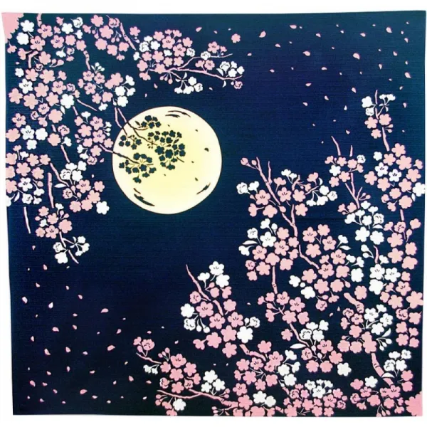 미야모토 수건 (Miyamoto-towel) 보자기 kenema 월 벚꽃 90 × 90cm 손 나염 허풍 66688, 1, 단일상품