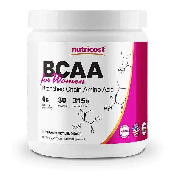 여성 (딸기 레모네이드 30 인분)에 대한 Nutricost BCAA - 비 GMO와 글루텐 무료 - 여성을위한 특히 공식화, 단일상품