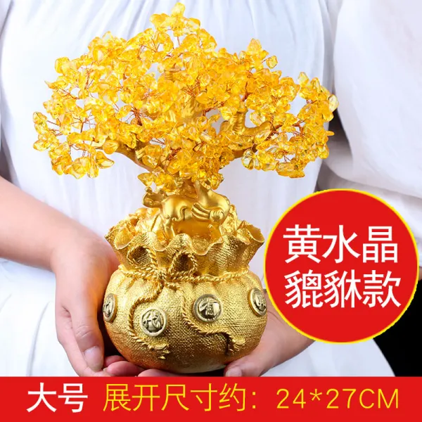 공예품 오렌지크리스탈 파키라 소품 재목 가구 술장 장식품 거실 인테리어 돈줄 T03 오렌지크리스탈 라지 비휴 돈줄