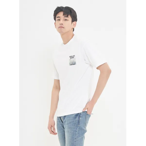 지오지아 LAZYCLUB 그래픽 오버핏 티셔츠(ADZ2TR1102/화이트), 화이트