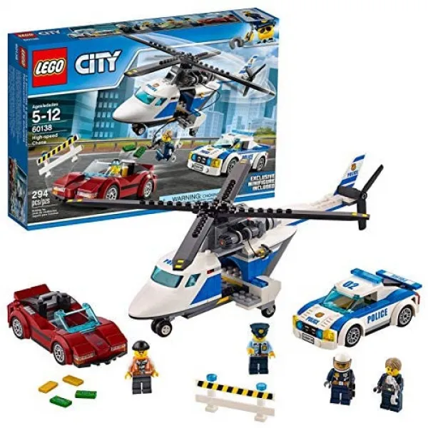 레고 LEGO 씨티 폴리스 헬리콥터와 폴리스 카 60138 블럭 장난감 사내 아이차, 스타일 = 단품